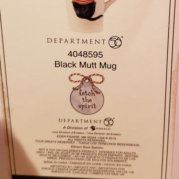 Department 56 Black Mutt Mug - Fetch the Spirit🎄 - Picture 3 of 7